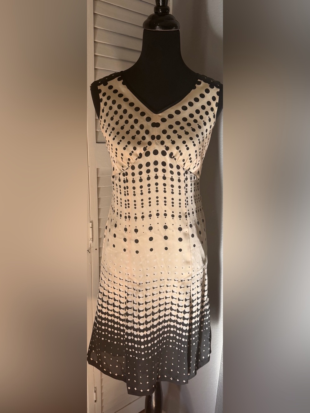 Cream and Black Polka Dot Dress